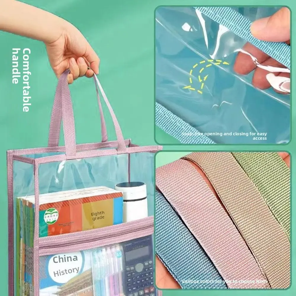 

Прозрачная сумка для файлов на молнии Прозрачный материал Водонепроницаемая функция Двухслойная сумка Стиль сумки Двухслойный дизайн