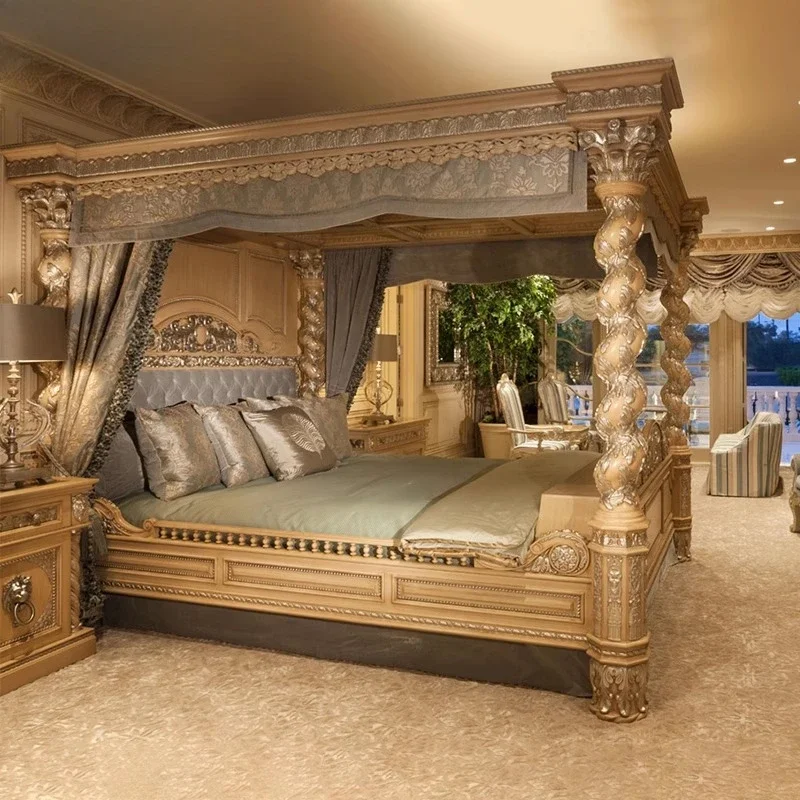 Palace master bedroom, fabric bed, with mosquito net rack