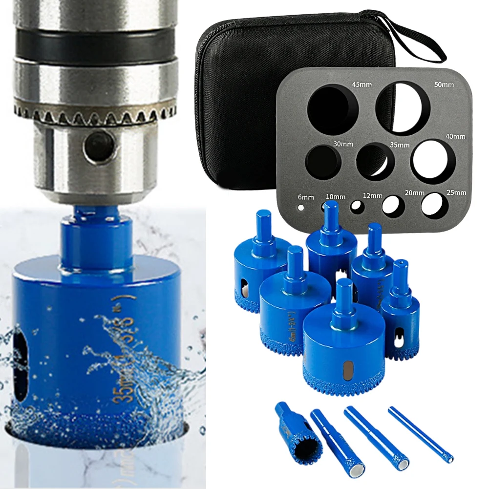 10PCS Electric Dry Drill Bit For Tile Marble Porcelain Granite Stoneware 6-50mm For Power Tools Drill Bits Accessory In Stock