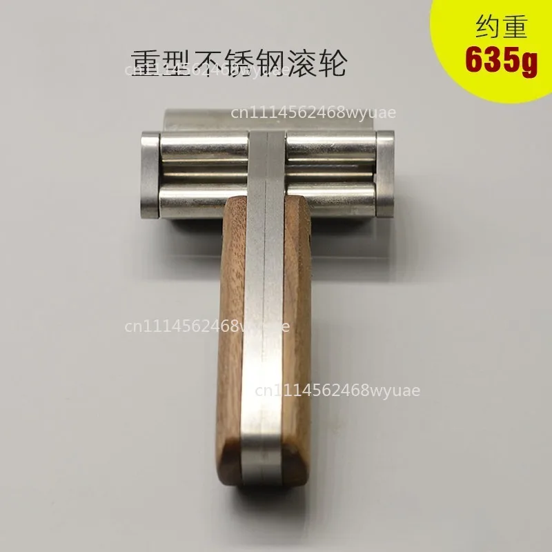Nattools Heavy Duty Stainless Steel Roller DIY Leather Craft Tool Glue Laminating Press Roller
