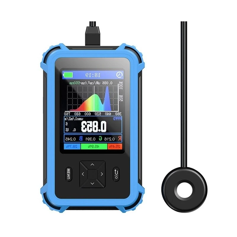 PAR Light Meter, Full Spectrum Photosynthetic Photon Flux Density Tester, PPFD Detector For Indoor Plants Grow Lights