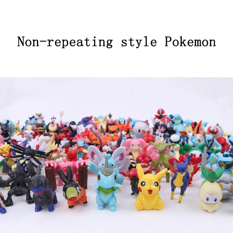 48-192 Pcs Pokemon Figures Elf Model 2-3cm No Repeat Pikachu Lunala Charizard Anime Figure Kids Collection Doll Birthday Gifts