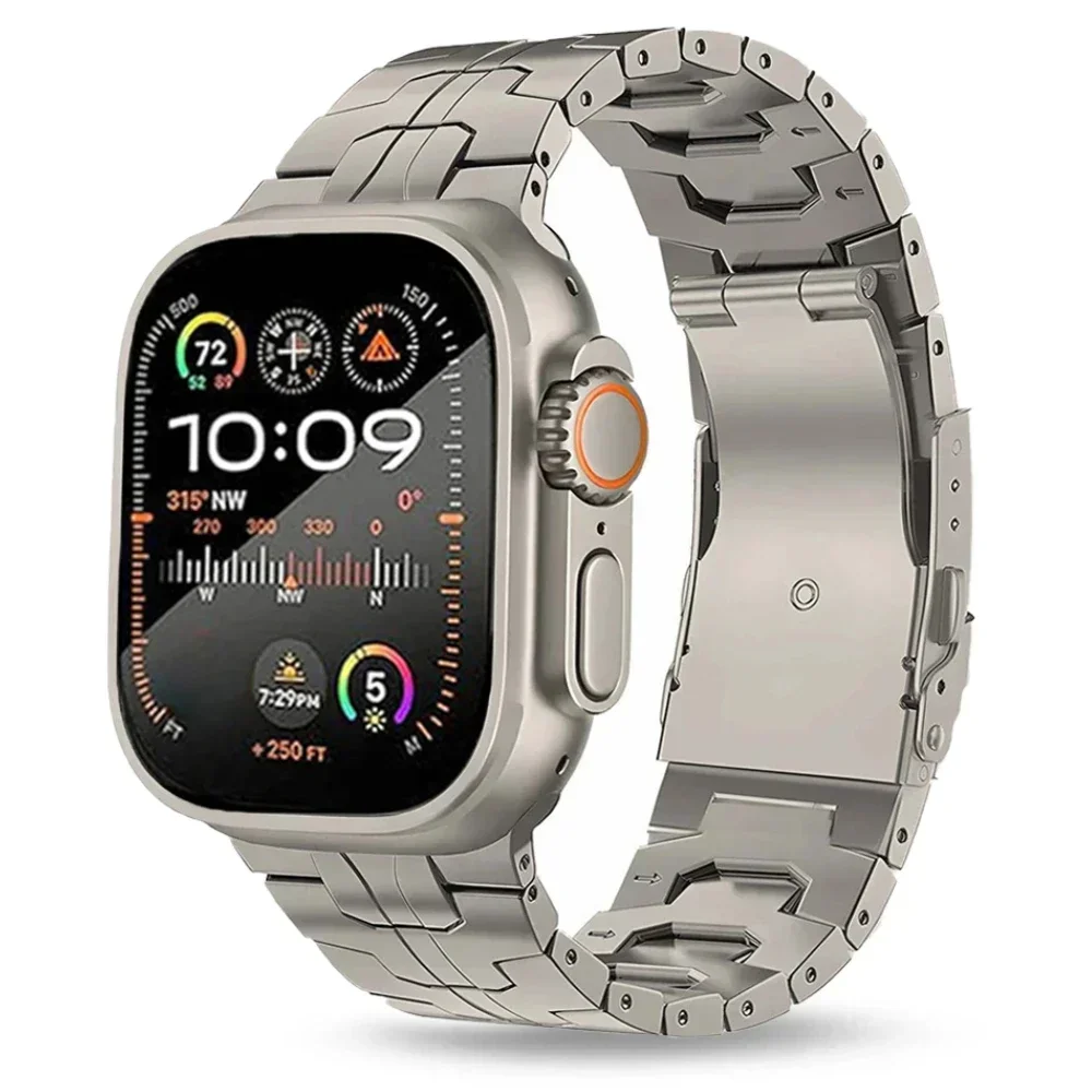 Titanium Strap For Apple Watch 10 46mm Ultra 2 49mm Series 9 45mm 44mm Luxury Metal Watch Band For iWatch 8 7 6 5 4 SE Bracelet