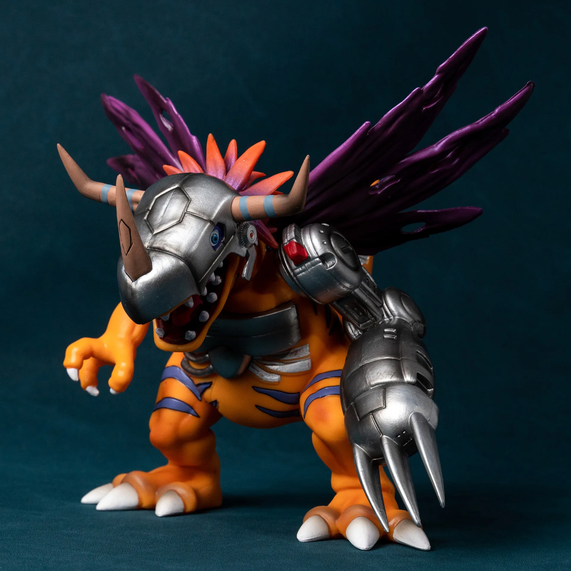 Anime Digimon Adventure Metal Grammon Character War Machine Tyrannosaurus Hand Japanese Anime Two Dimensional Model Decoration