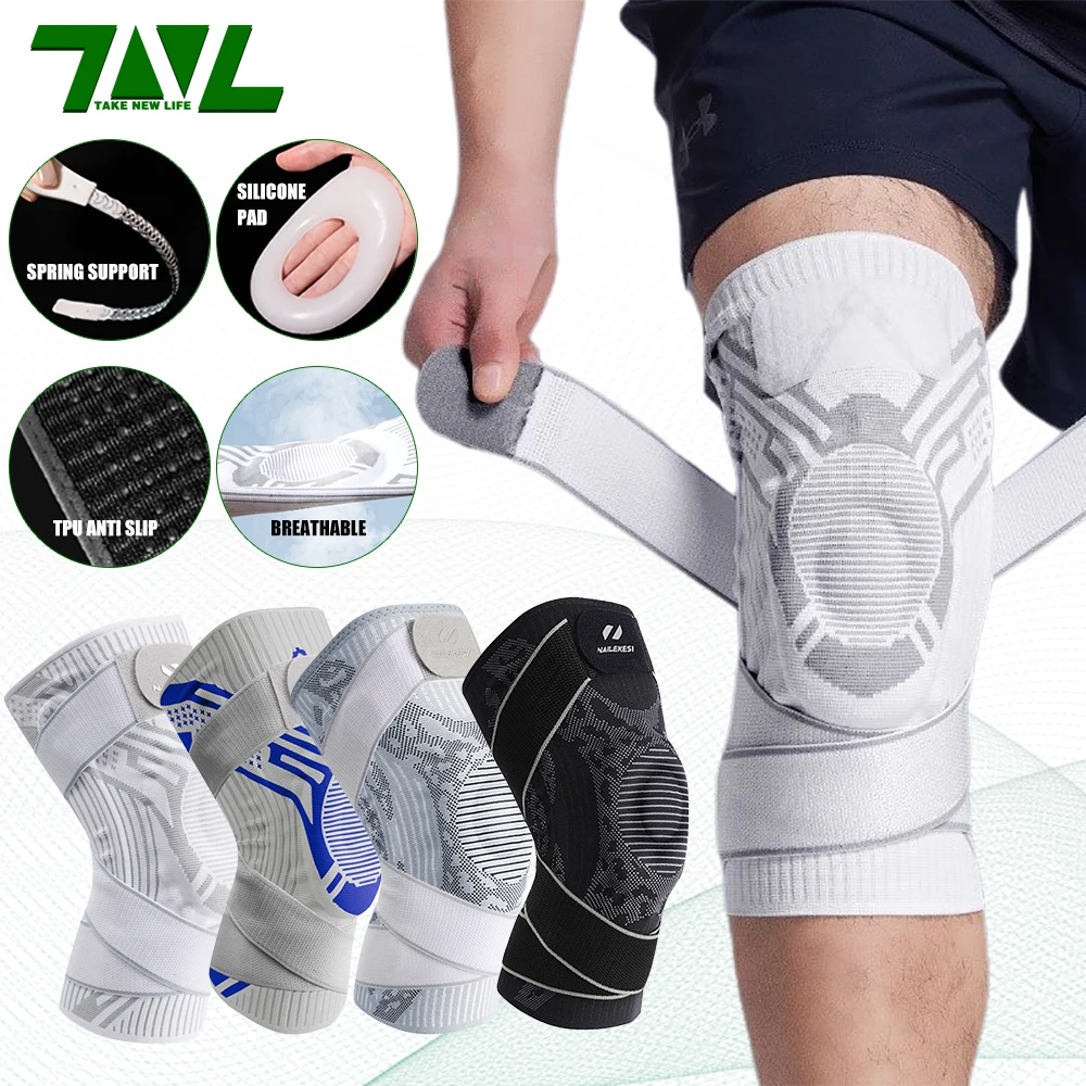 1 pièce genouillère de genou sangle élastique sport bandage compression protecteur coussin soulage gymnase fitness genouillères blessures volley-ball