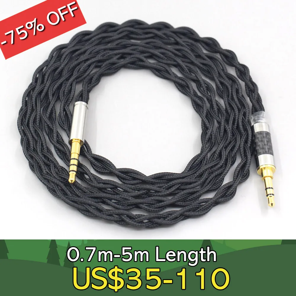 

Pure 99% Silver Inside Headphone Nylon Cable For NAD VISO HP50 HP70 PSB SPEAKERS M4U1 M4U2 M4U8 LN007463