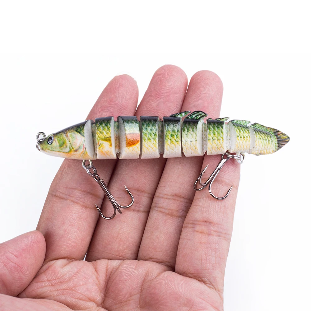 Hanlin Mini Eel Fishing 10cm 10g Multi Jointed Fishing Lure Minnow Wobblers 9 Segments Artificial Bait Hard Swimbait Lure Tackle