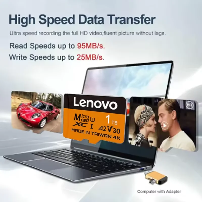 Lenovo Secure 512GB SD Cards Micro TF SD Memory Card TF Cards 128GB 64GB 32GB Error Correction for Camera/Gaming/GoPro view 3