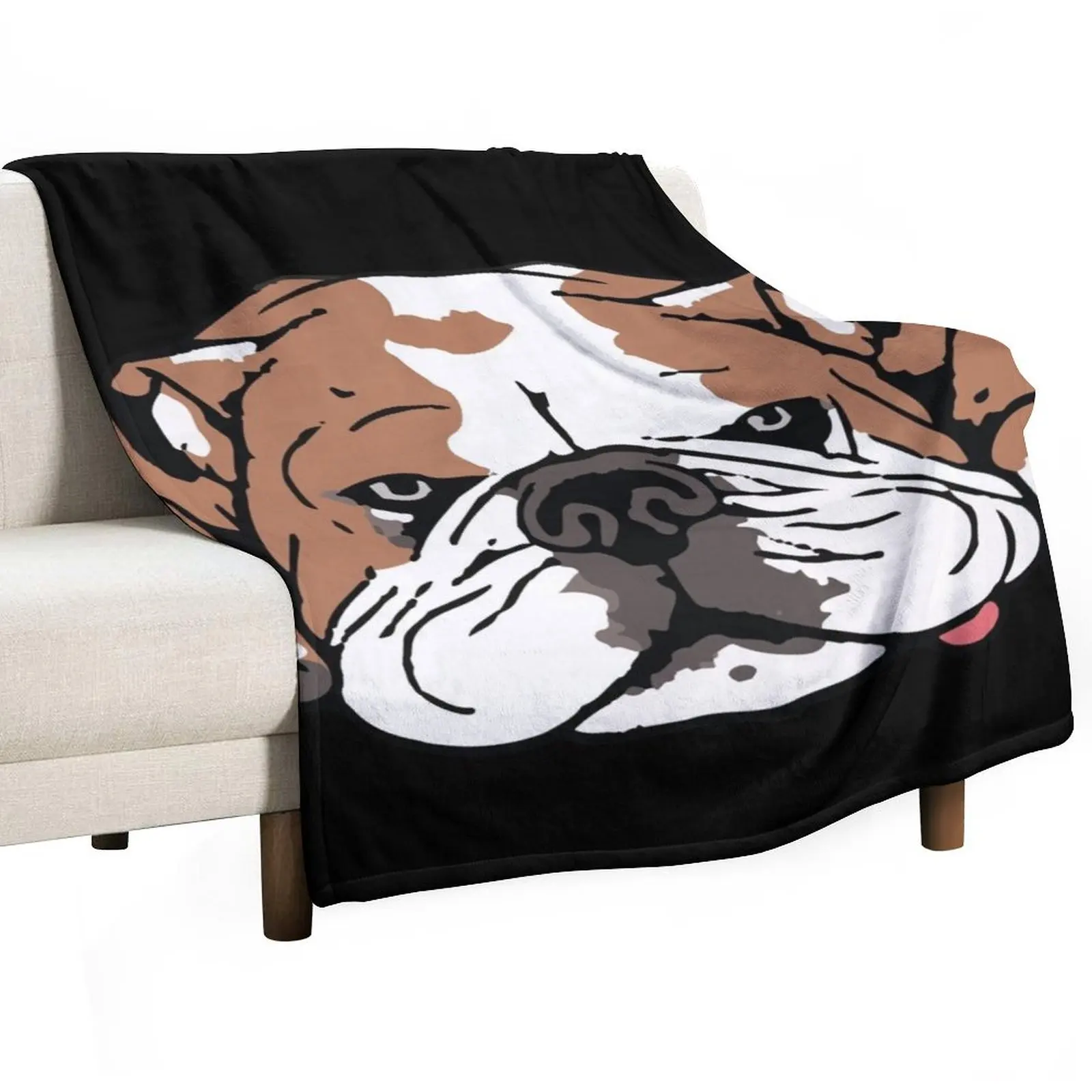 

ENGLISH BULLDOG Awesome Funny Bulldog Pups Throw Blanket Custom valentine gift ideas Single Plaid on the sofa Blankets