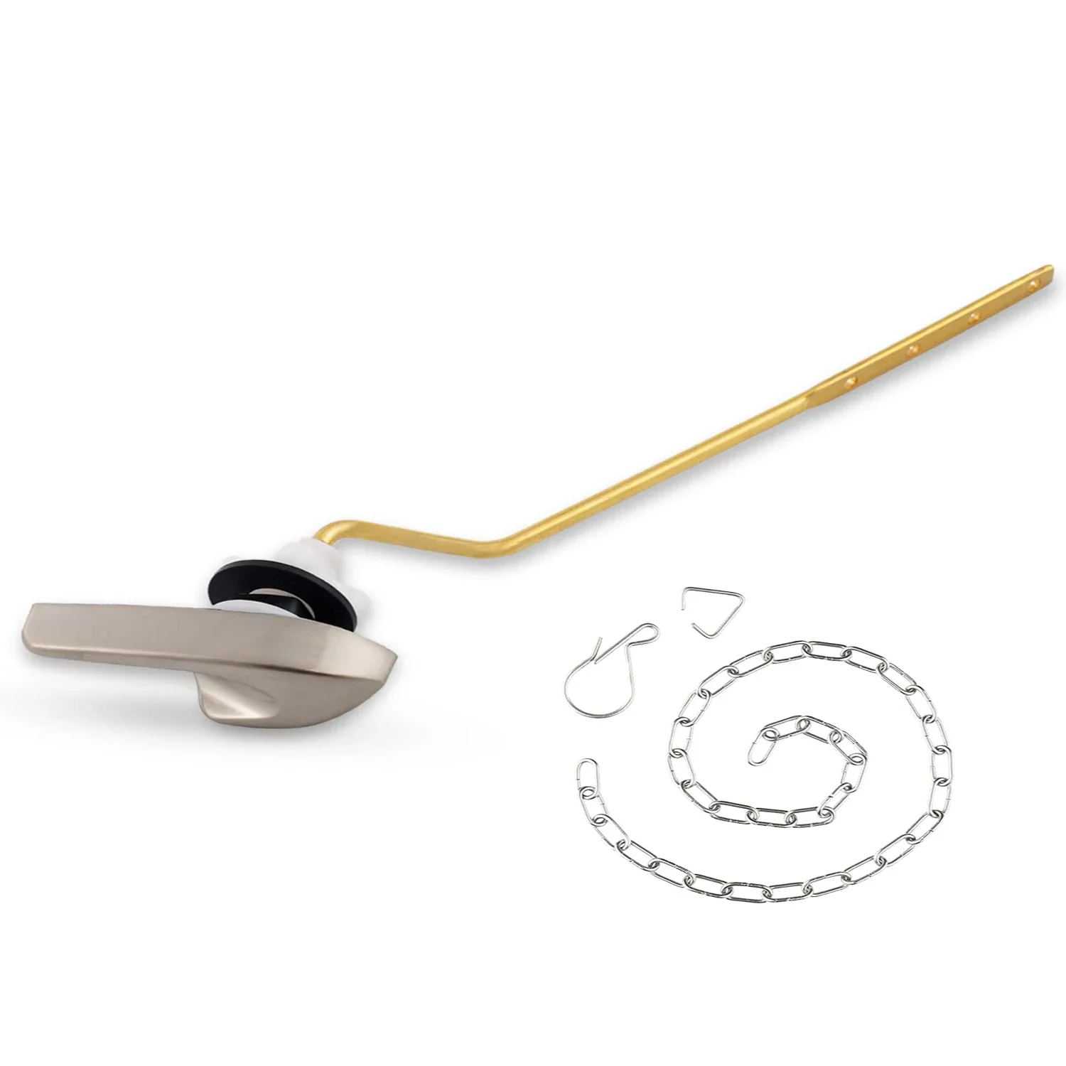 

Рычаг смыва ручки унитаза, универсальная замена бокового крепления с цепями заслонки бака, совместимый с матовым никелем kohler