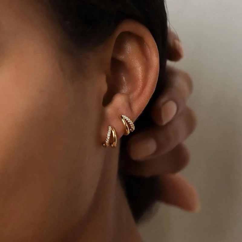 gold huggie earrings