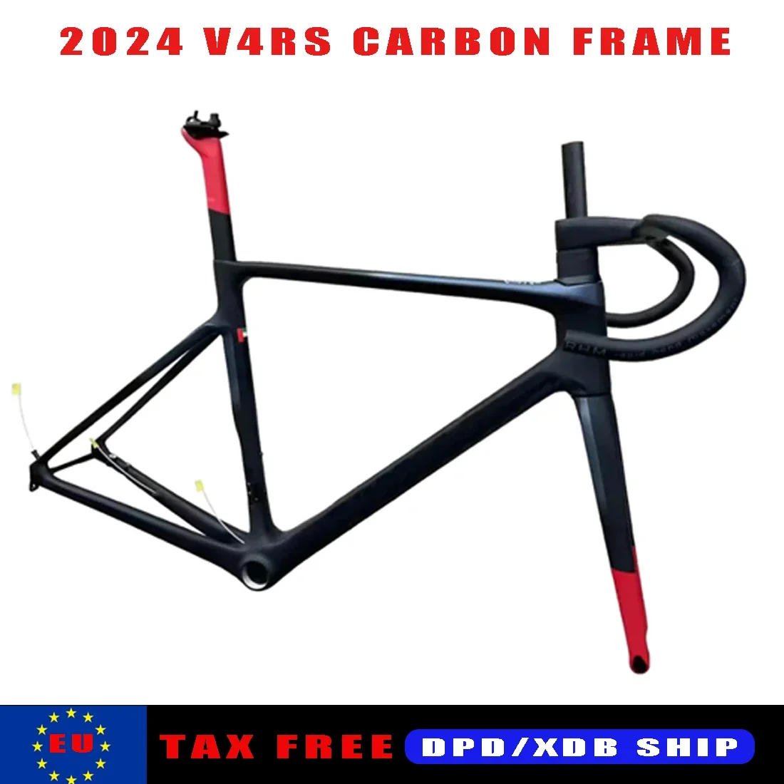 

2024 T1000 UD V4Rs Carbon Road Bike Frame Disc Brake Bicycle Frameset With Handlebar Ship By UPS DPD For EU