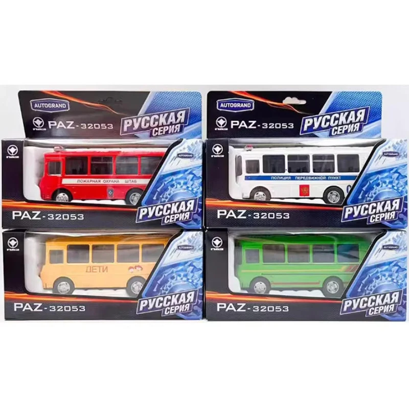 Diecast 1:43 Scale Soviet Bus PAZ-32053 Alloy Car Model Static Collection Decorated Holiday Gifts Toys