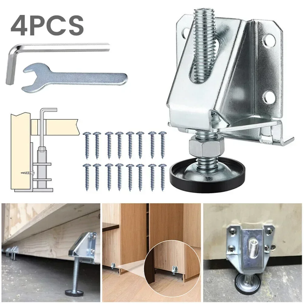 For Sofa Table Chair Cabinet Height Adjuster Leveling Feet 4Pcs Adjustable Furniture Leveler Heavy Duty Furniture Feet Support