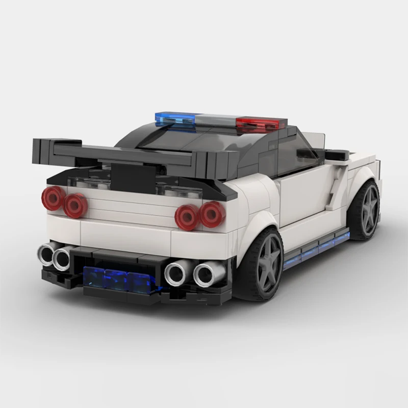 Classical  MOC 2002 Police Nissan R34 GTR Vehicle Building Blocks Assemble Model Sets DIY Children's Toys Christmas Gifts