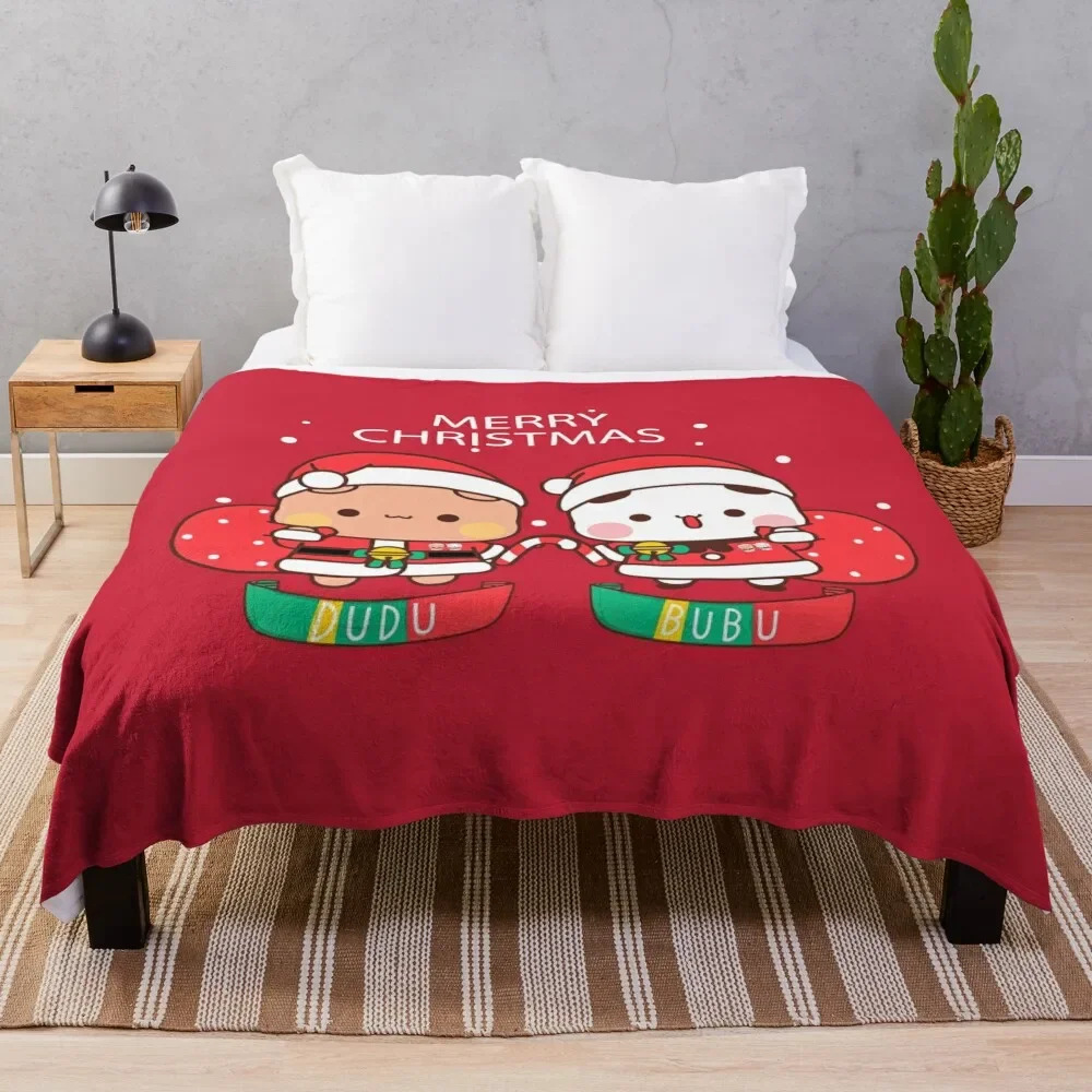 Bubu Dudu Xmas: Wrap Yourself in Holiday Cheer with This Adorable and Humorous Design Throw Blanket christmas gifts Blankets