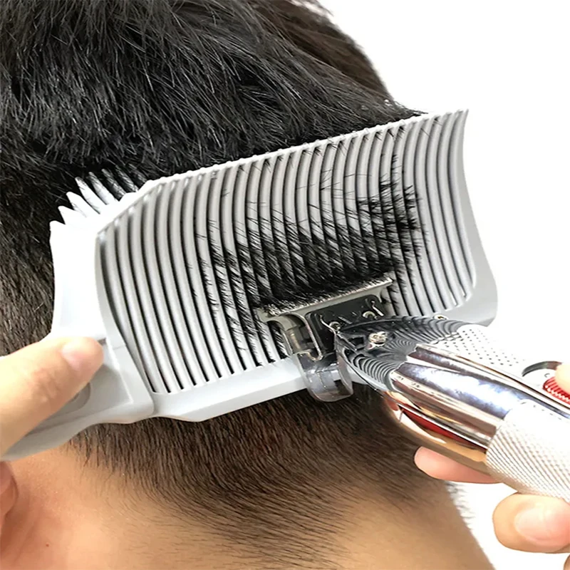 Professional Fading Comb Positioning Push Cut Caliper Comb Comb Quality Plastics Flat Top Men's Hair Cutting Heat-Resistant Comb