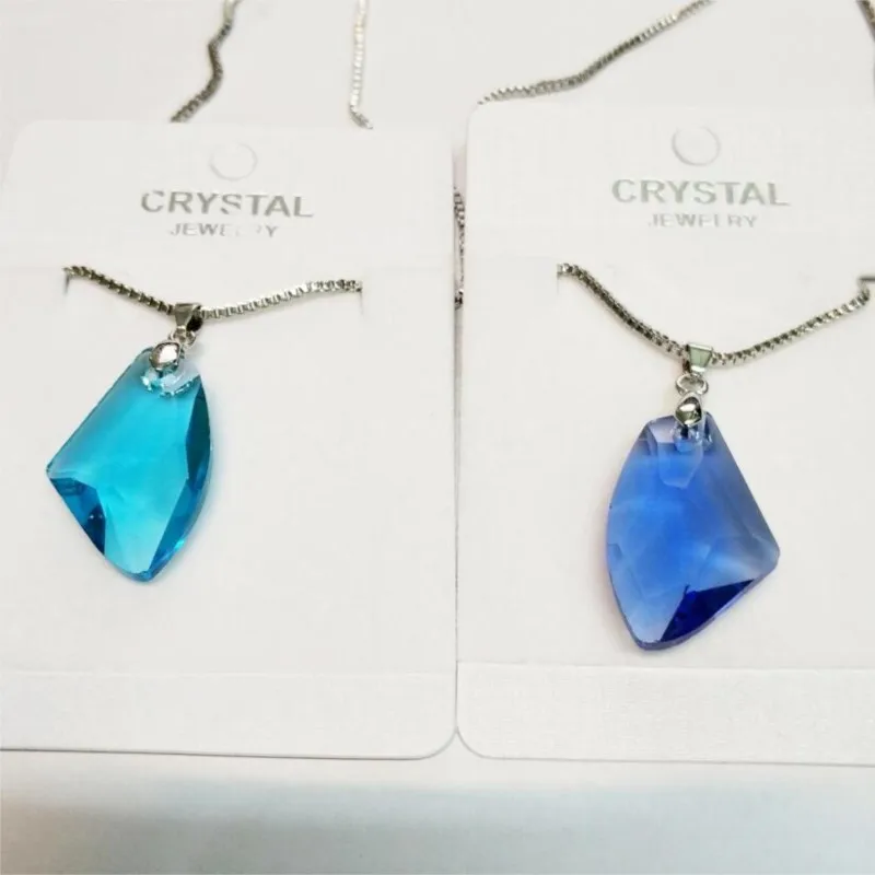 Ax shape Wishing stone Irregular crystal Pendant Necklace box chain charm girl fashion jewelry quality party lover birthday gift
