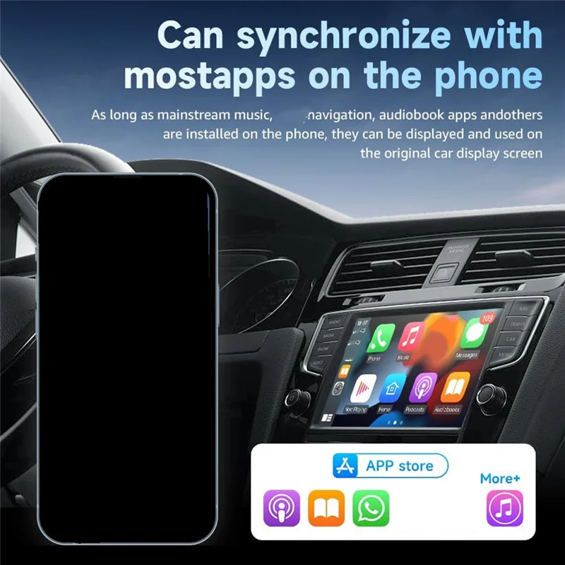 

WIFI 6 New Version Wired To Wireless Carplay Adapter 2In1 Carplay +Android Auto With USB-A And USB-C Plug And Play