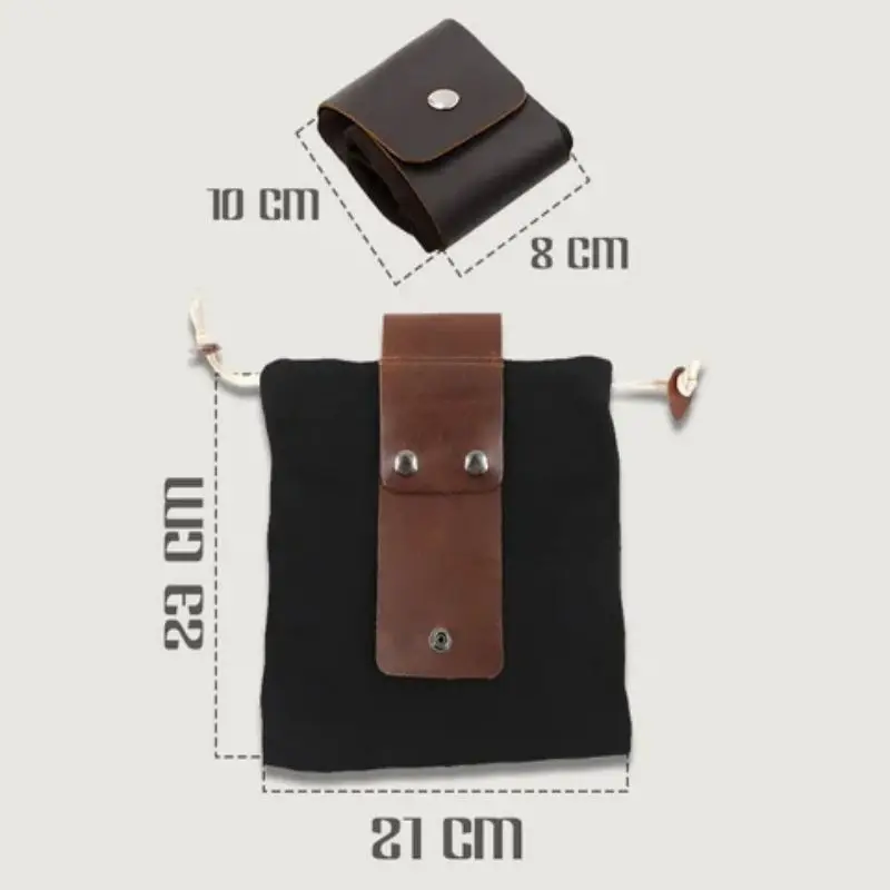 Leather Waxed Canvas Pouch Tote Garden Tools Bag In Water Proof Canvas Rolling Bag Foldable Belt Pack Portable Foraging Bag