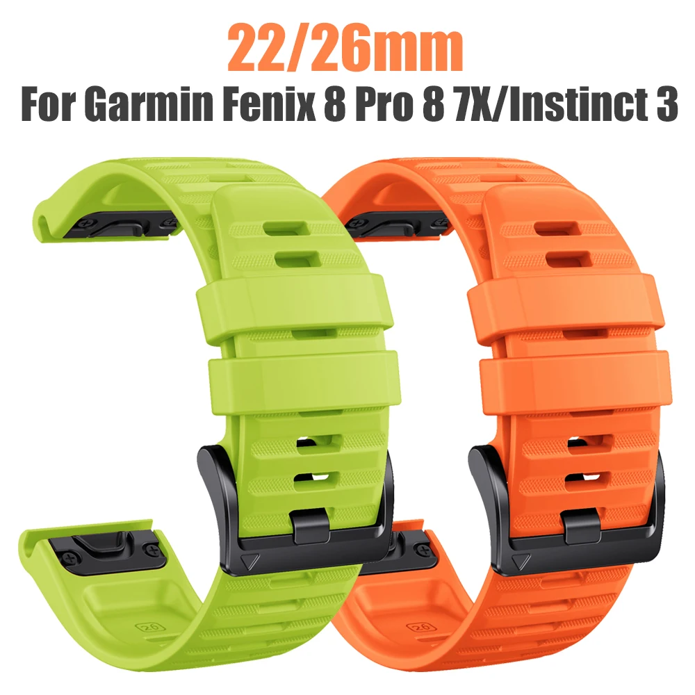 22/26mm Silikon Uhrenarmband für Garmin Fenix 8 Pro 8 7X 7Pro/D2 Mach 2 1Pro/Instinct 3 2X/Tactix 8 Uhr Smartwatch Ersatz