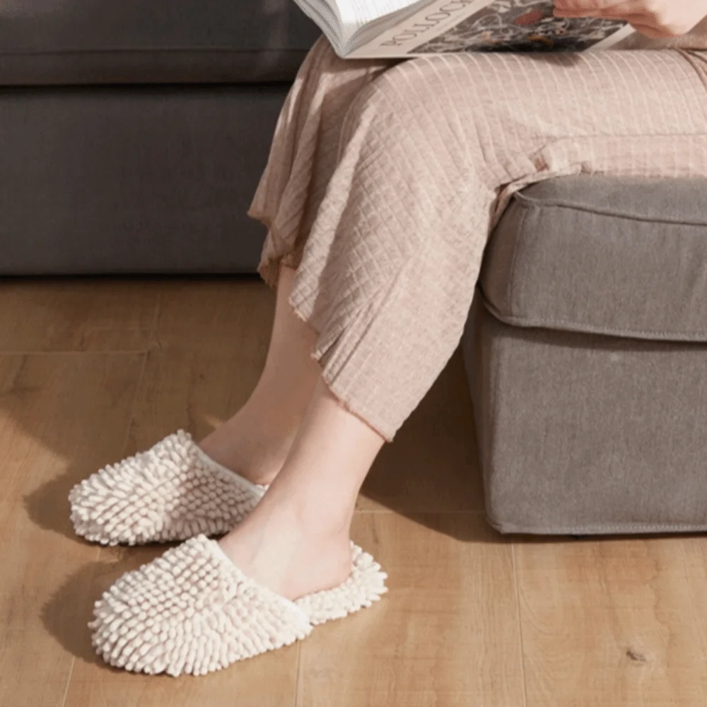

Absorbent Chenille Sucking Water Slippers Washable Microfiber Lazy People Wipe Floor Slippers Soft Multifunction