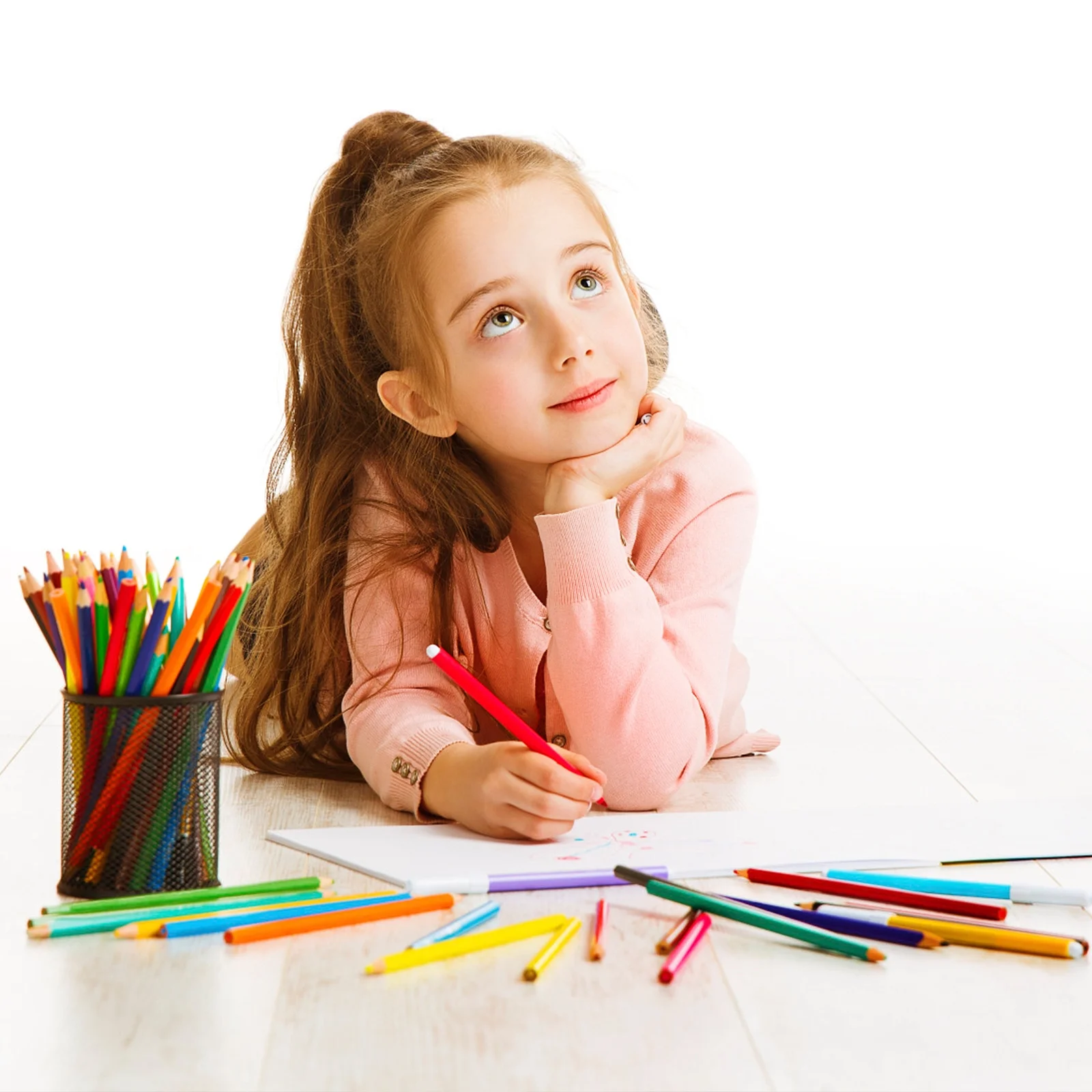 

White Arts Paper Roll for DIY Projects Home Student Business Use Pencils Crayons Markers Compatible Drawing Paper Roll