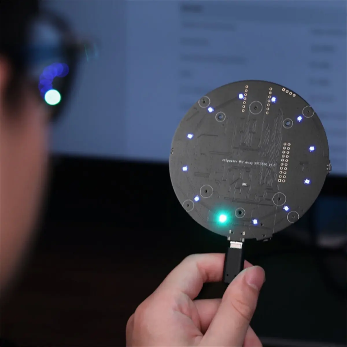 A49T ReSpeaker XMOS XVF3800 - AI-Powered 4-Mic Array for Clear Voice Even in Noise, AGC DoA VAD, 5m 360° Voice Pickup