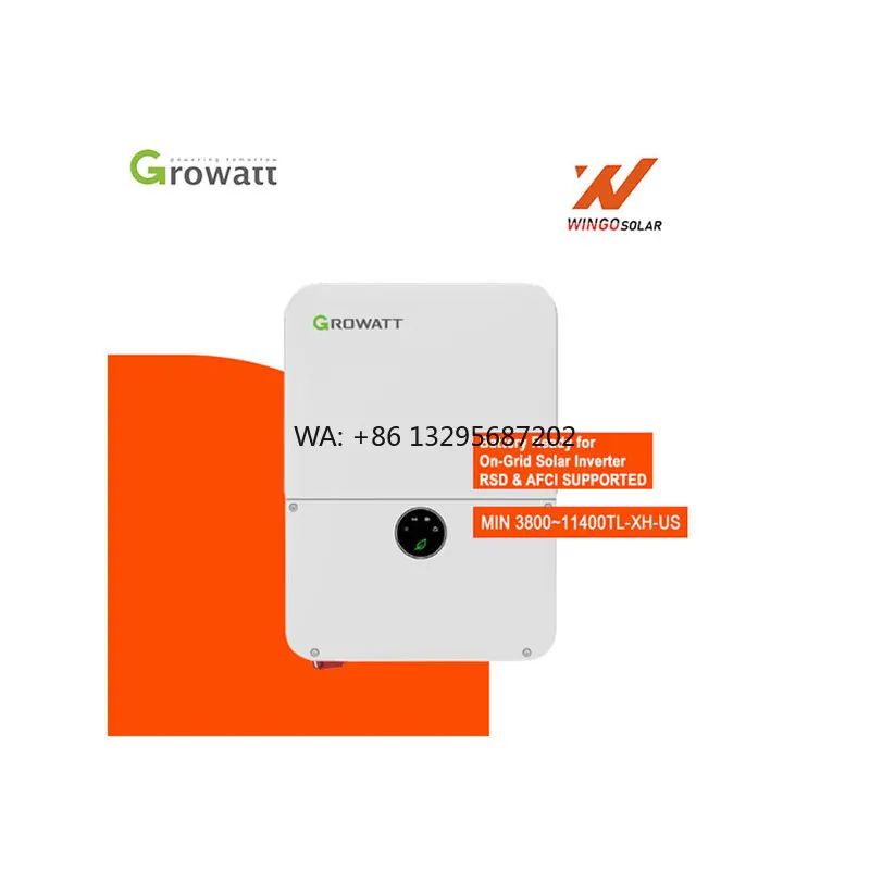 

Growatt Grid-Tie Inverter 3.8Kw 5kW 6kW 7.6kW 8.2kW 9kW 10kW 11.4kW MIN 6000TL-XH-US On-Grid Solar Inverter Battery Storage