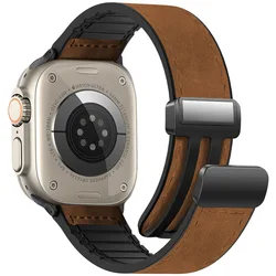 Leather Silicone Strap for Apple Watch Series 10 SE Ultra 3 2 46mm 49mm 42mm Band Wristband Bracelet for iWatch Series 10 Strap