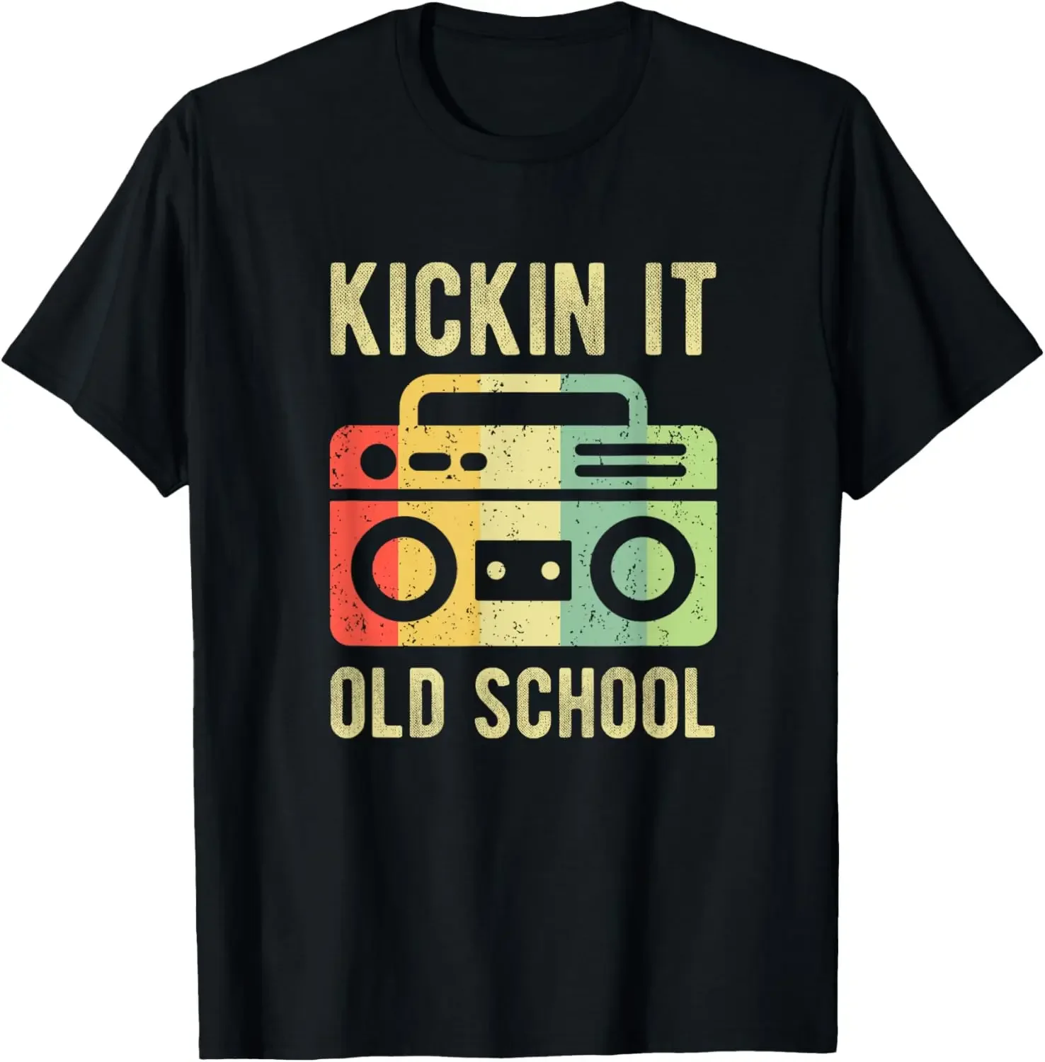 

Kickin It Old School 80s 90s Retro Music T-Shirt,Quality short sleeves