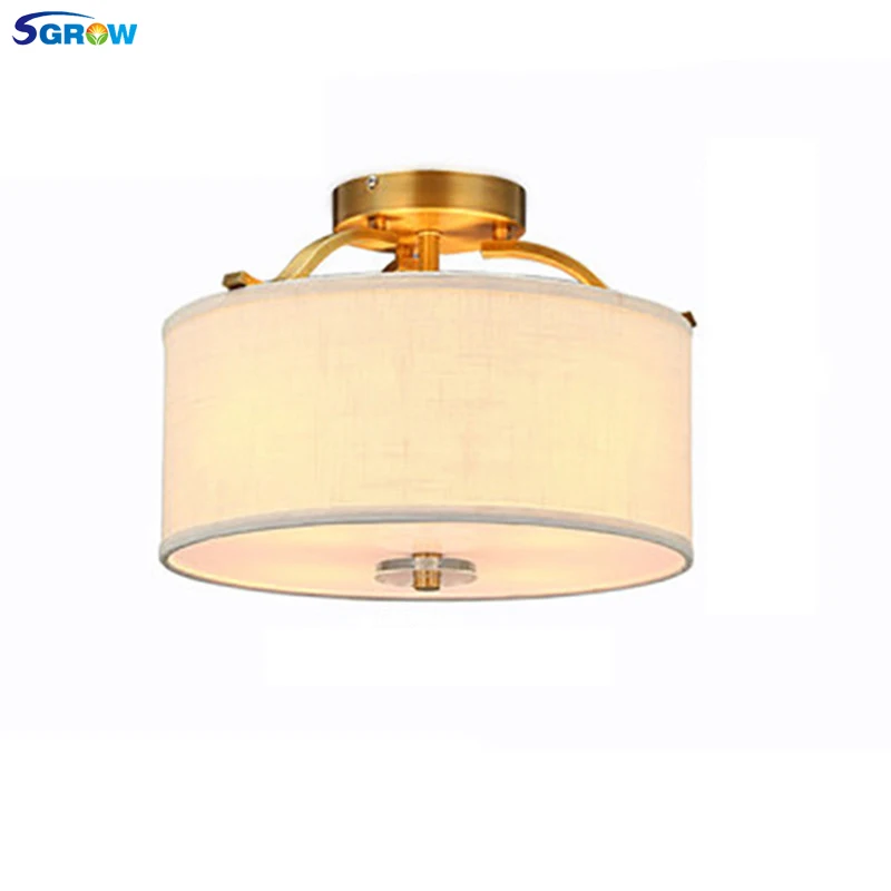 

SGROW Fabric Lampshade Ceiling Lights Modern Simple Cloth Led Lamp For Dining Room Living Room Bedroom Indoor Lighting Lampara