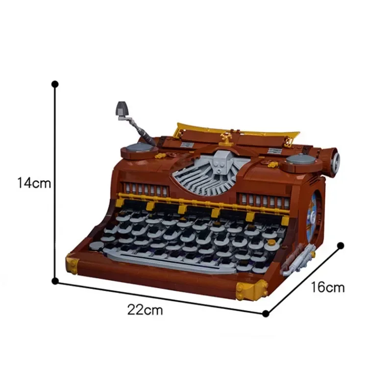 

Building Block MOC-14237 Steampunk Typewriter Model 1375PCS Adult and Children's Puzzle Education Birthday Toy Gift Decoration