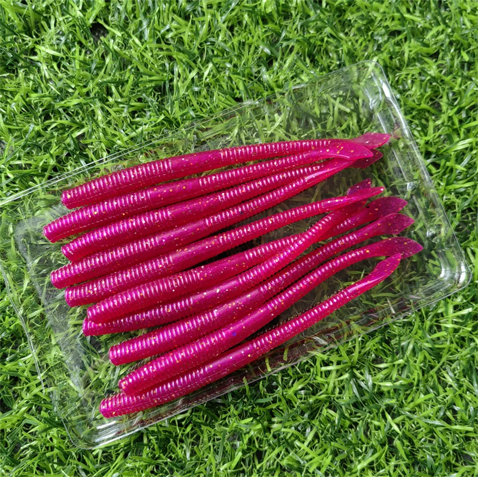 MUKUN 10PCS Stick Weichen Köder 10cm 2,3g Silikon Wurm Sinking Minnow Swimbait Wobbler Süßwasser Bass Hecht weiche Angeln Lockt – Detail 9
