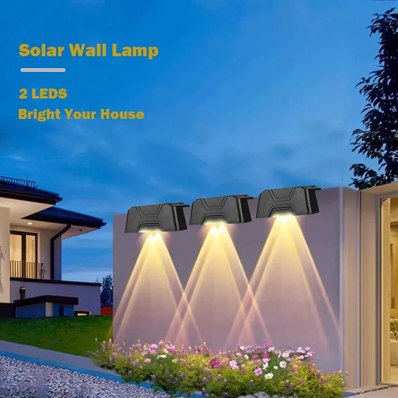 Imagem -03 - Solar Fence Light para Paisagem ao ar Livre Lâmpada de Parede da Escada para Pathway Garden Led Yard Street Deck Lamp 3000k 6000k Pcs Pcs