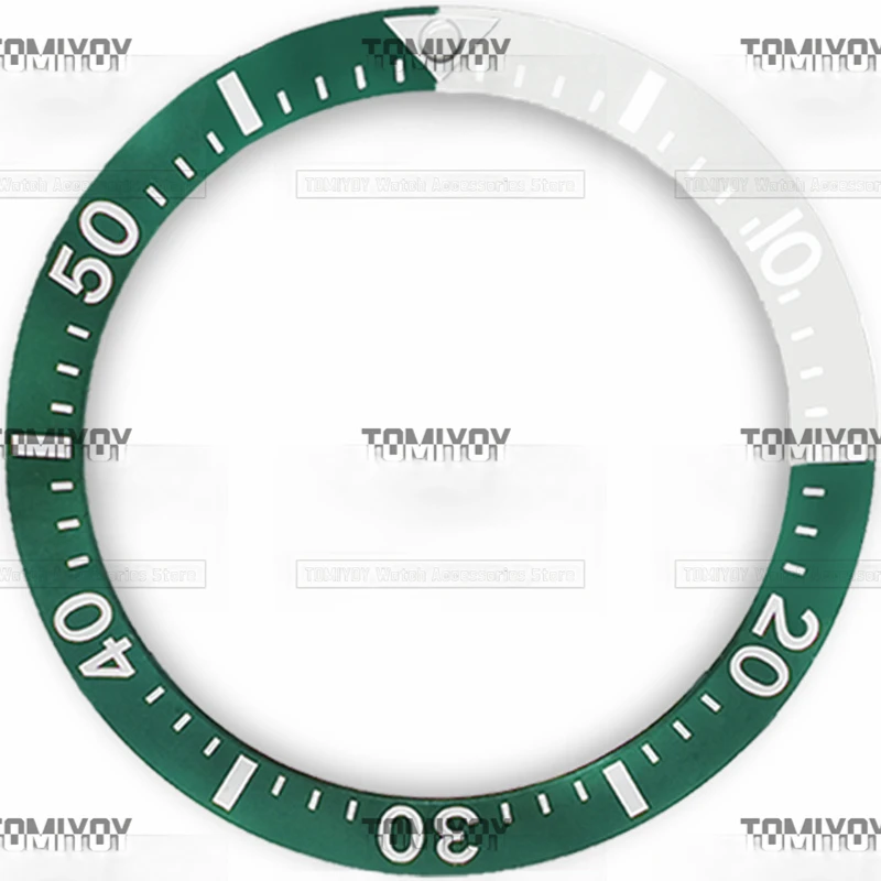 Cerâmica inclinada Assista Bezel Insert, Fit para SKX relógio de pulso mecânico, vermelho, verde, cinza, marrom, Quarter Intercolor, 38mm