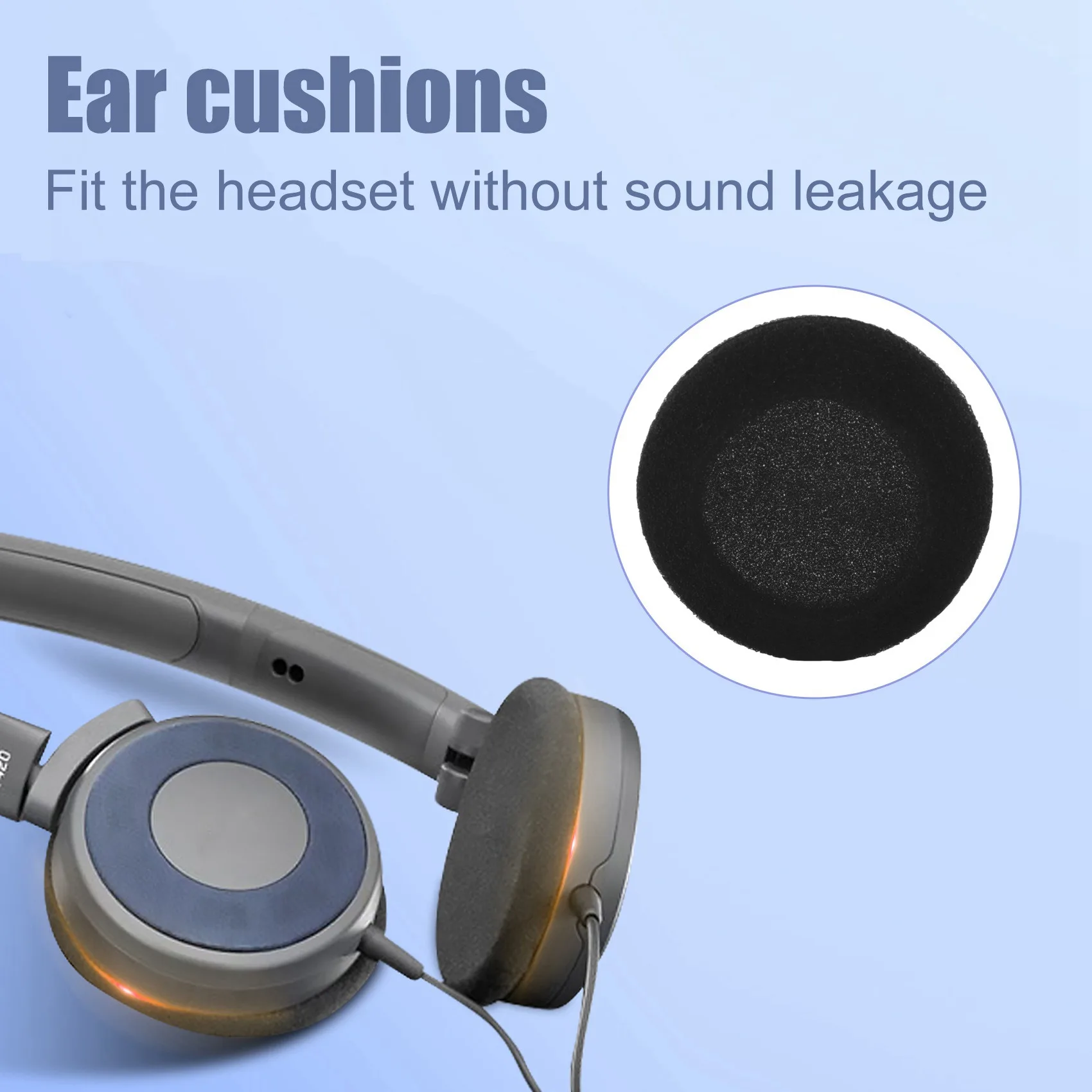 Top Sale 10 pcs sponges protective measures soft black ear cover cushion for headphone 5cm