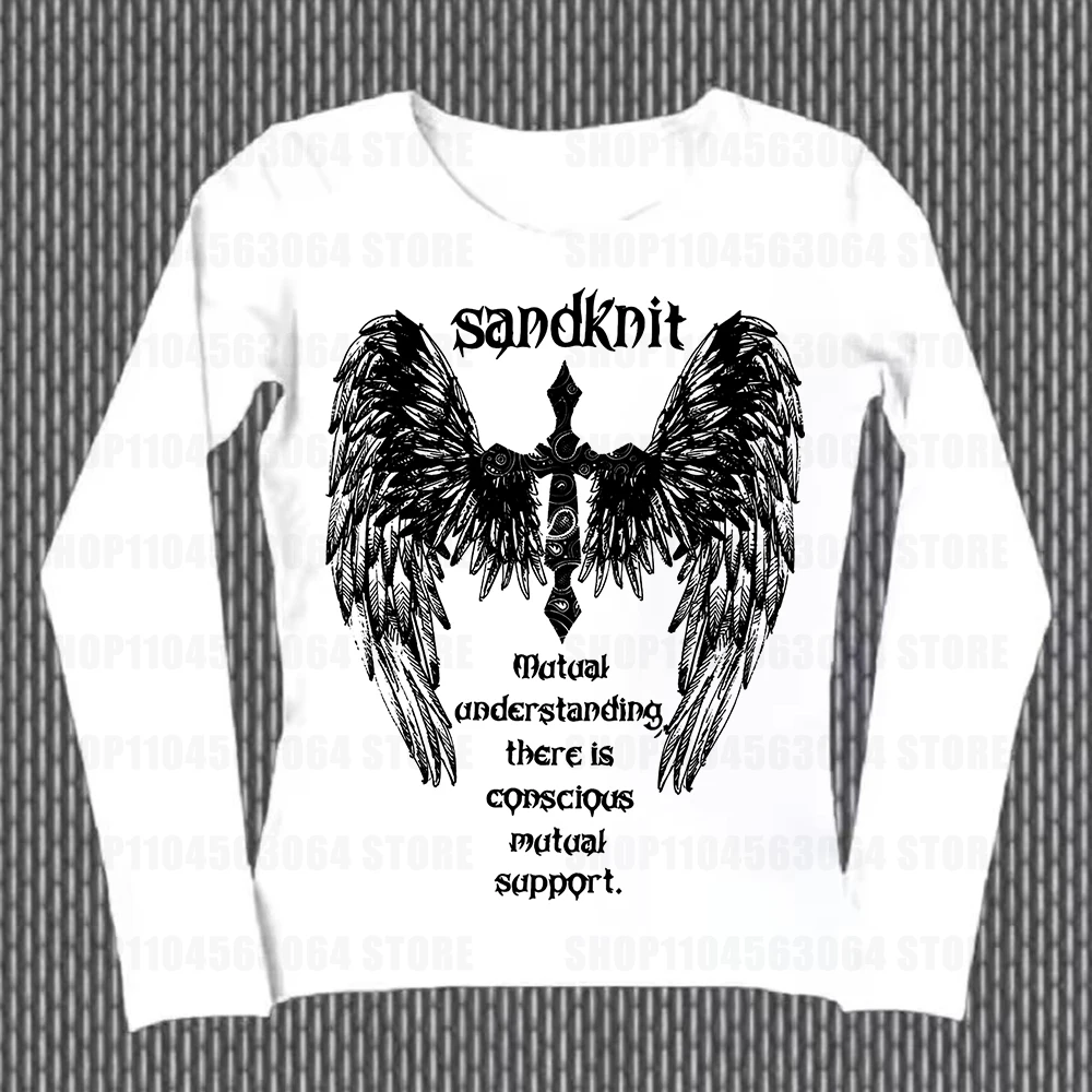 90s retro style women's printed long sleeved T-shirt Y2K Kitty women's trendy clothing sweet dark style 2000s top clothing dark