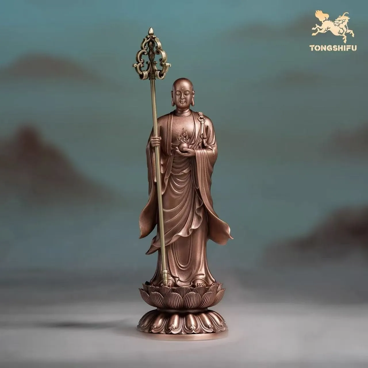DSA   "King Jizang Bodhisattva" office desktop copper ornaments, home decoration handicrafts gifts