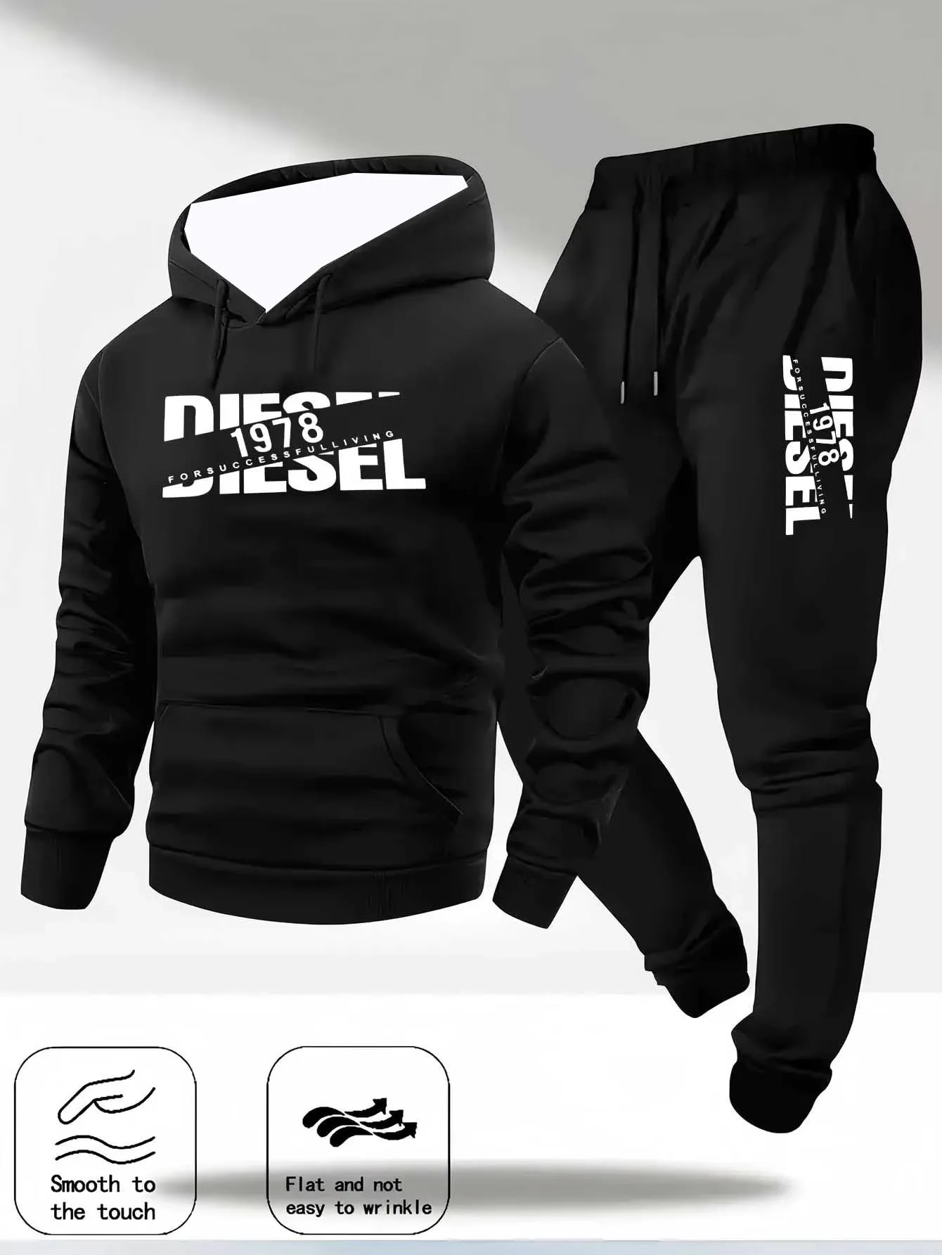 

2025 осенне-зимняя новая толстовка с капюшоном, спортивная одежда, модная спортивная толстовка с капюшоном, повседневная толстовка и брюки два в одном