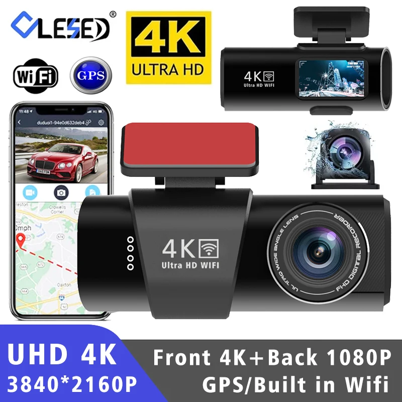 UHD 4K 3840*2160P Car DVR WIFI GPS Mini Dash Cam Camera Dual Lens Dashcam Registrar Black Box Video Drive Recorder Night Vision