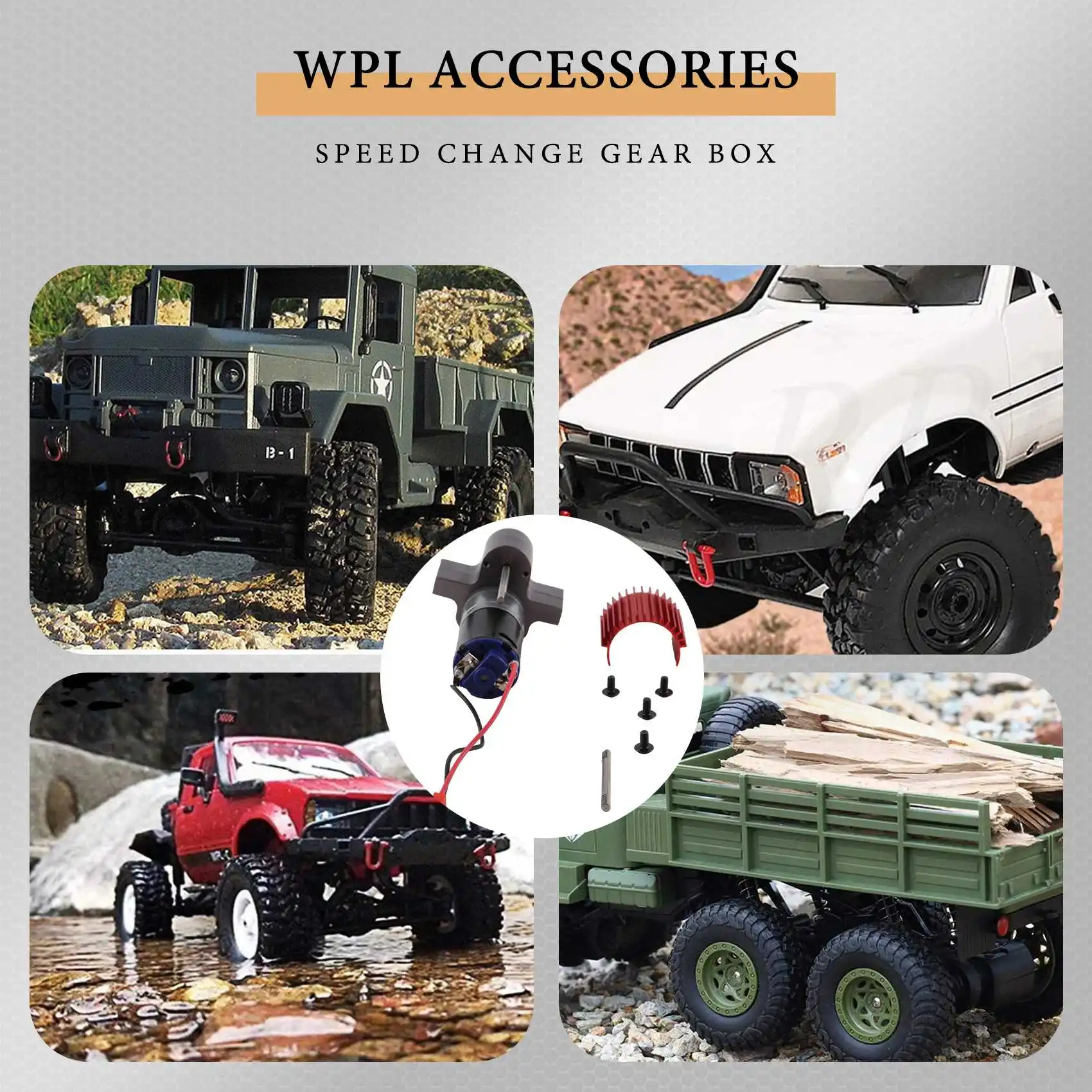 AS96-370 نحى المحرك + سبيكة بالوعة الحرارة مجموعة صناديق التروس مع التروس الصلب ل WPL Henglong C14 C24 B14 B24 B16 B36 4X4 6X6 ترقية P