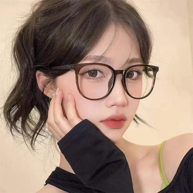 Retro Ultra-light Glasses Anti-blue Light Flat Eyewear Female Fashion Casual Transparent Frame Computer Eyeglasses