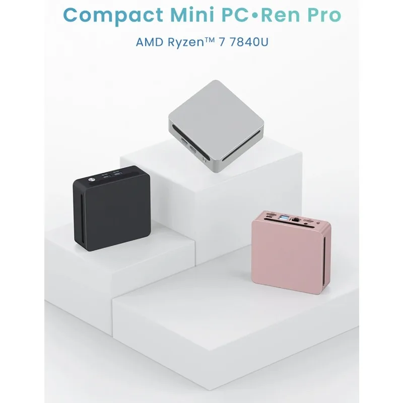 7840U Mini PC 5.1GHz 28W 8 Core 16 Thread Windows 11 Home Computer 24G LPDDR5 6400Mhz 2.5G LAN USB4 WIFI6 Gaming