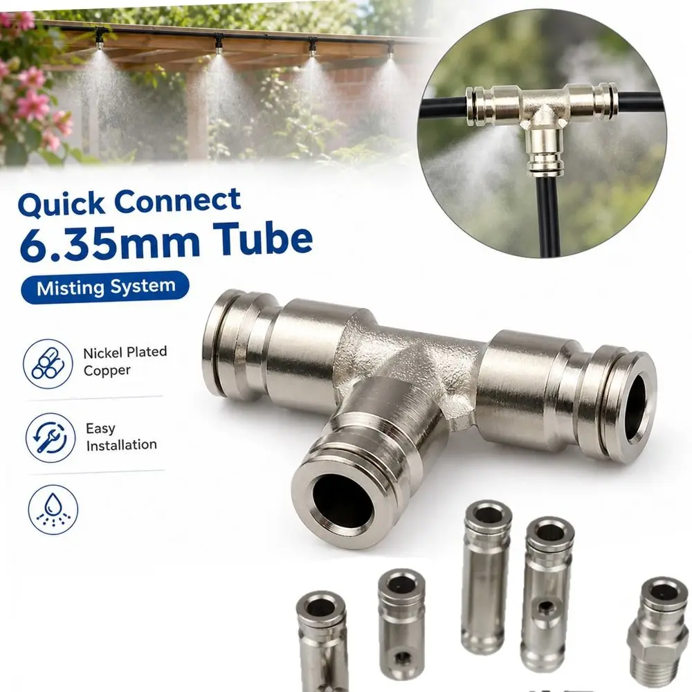 OD 6.35mm Tube 1/4” Pipe Slip Lock Connector Leak Resistant Straight Connector Tube Connector Fitting Push-to-Connect