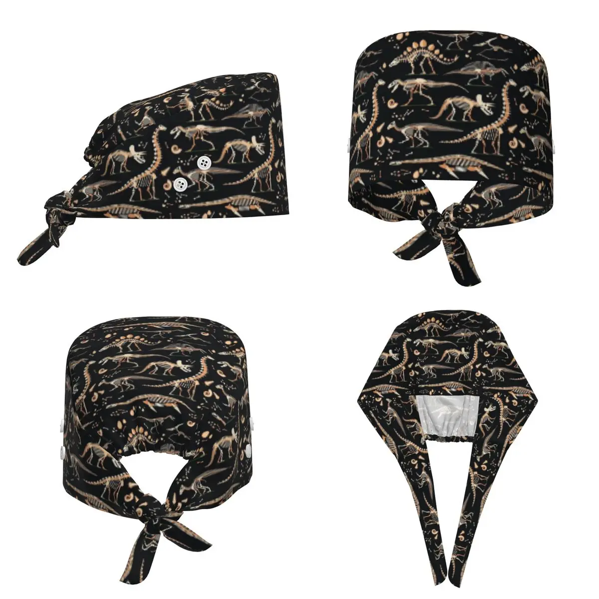 Czapka chirurgiczna z motywem dinozaurów na Halloween, unisex, regulowana, dla lekarzy, pielęgniarek i dentystów