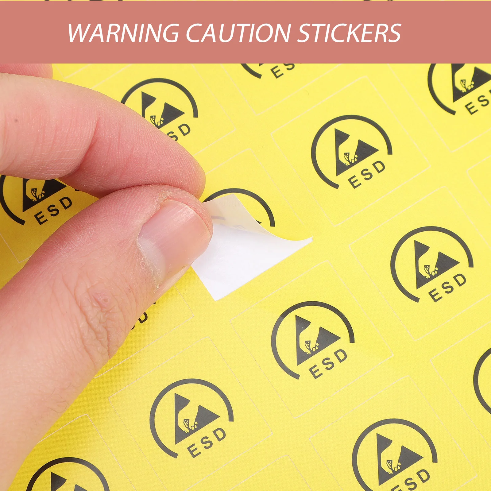 200 Pcs Static Stickers Industry Safety Labels Self Adhesive Warning Anti-static Decal Caution Paper Device