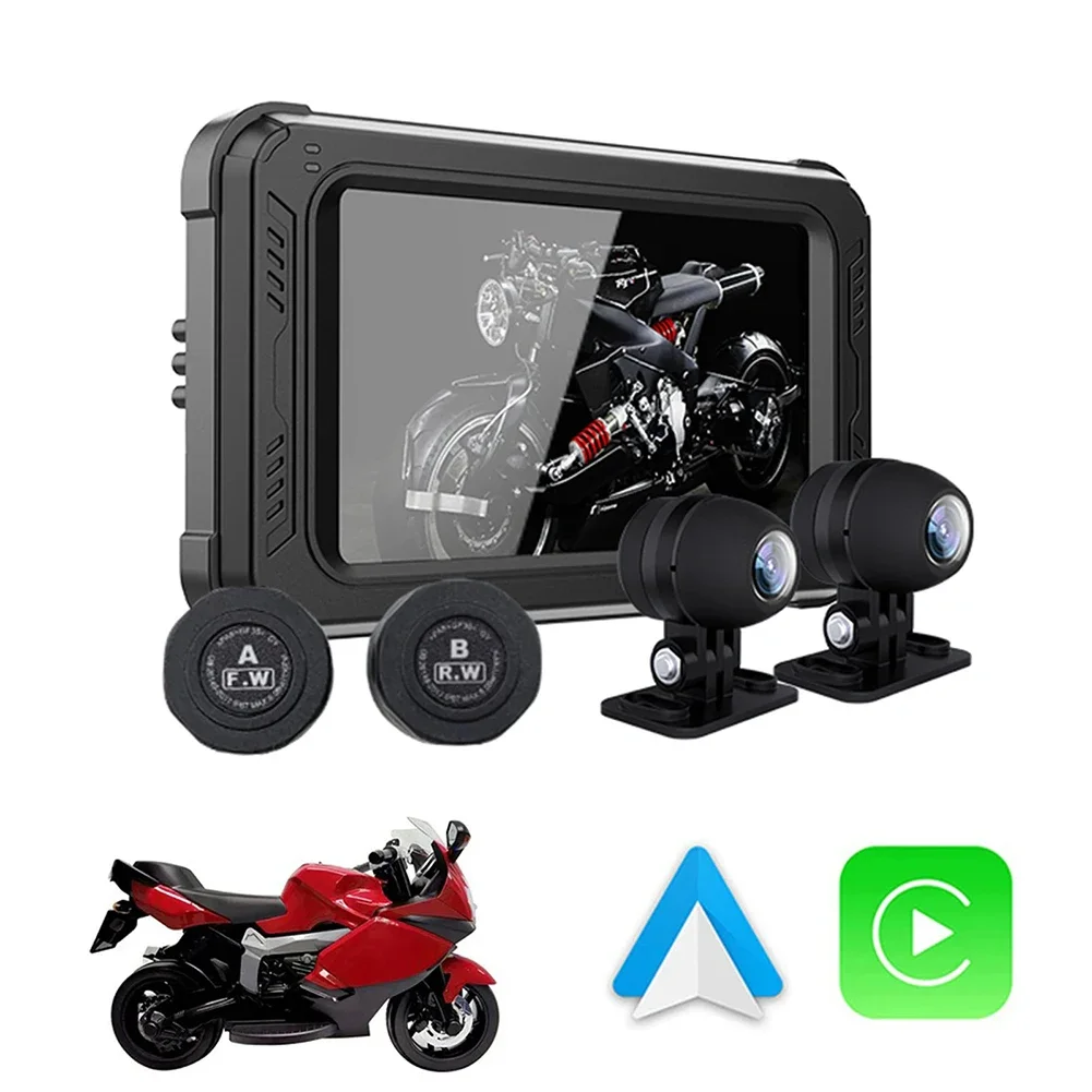 Wireless Motorcycle GPS Navigation IPX7 Waterproof Android Auto Wireless Carplay Screen for Motorcycle Multimedia Player MT69