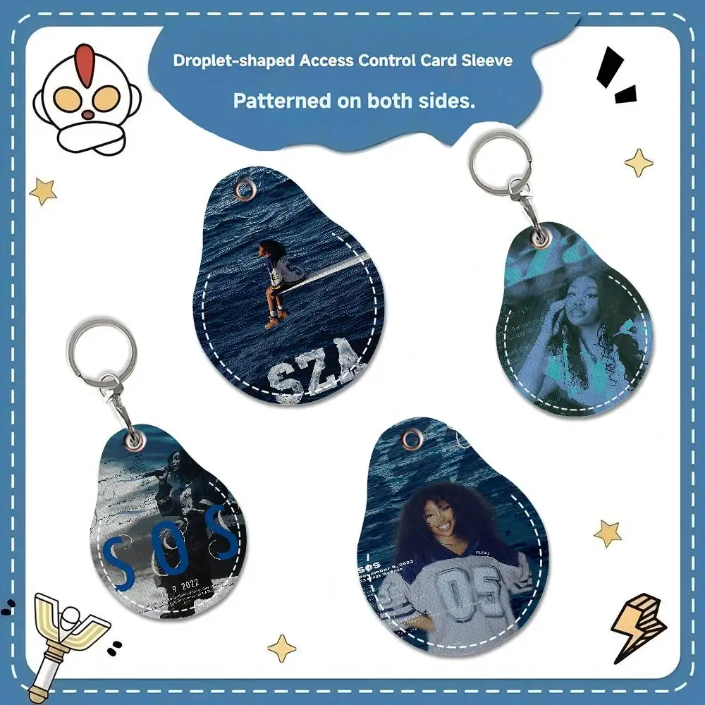 Star Singer S-Sza Water Drop Access Card Case Anti-lost Fingerprint-proof Card Holder Keychain Anti-fall Accessories