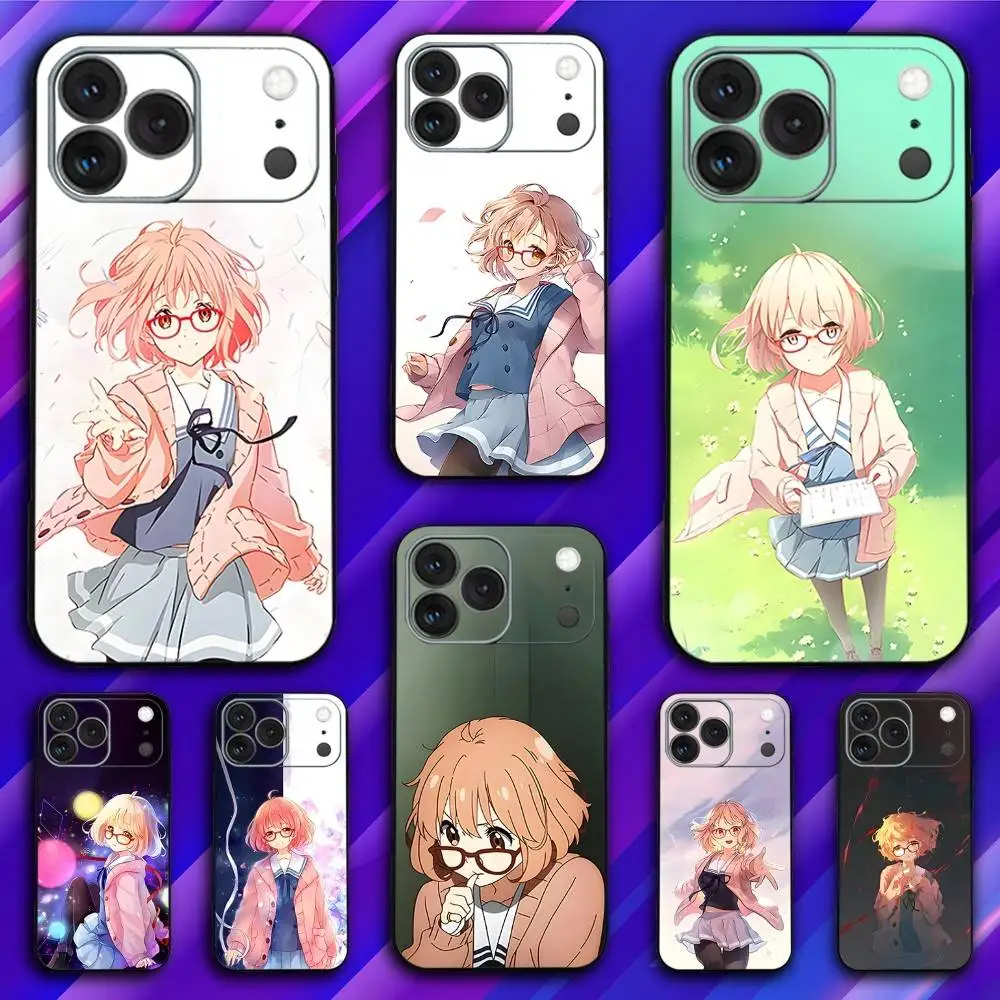 

M-Mirai Anime Kuriyama Phone Case For iPhone 17,16,15,14,13,12,11,Pro,Max,Plus,X,XS,SE4,E,Mini,Soft Black Case